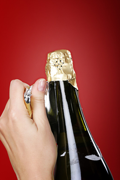 şampanya şişesi açmak - Fotoğraf, Görsel