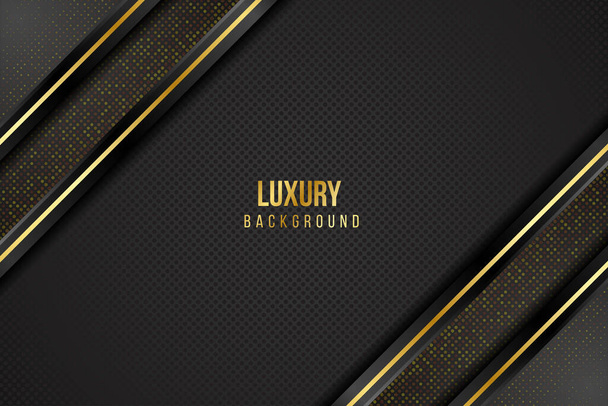 Golden luxury background template with geometric shapes premium vector - Vector, Image