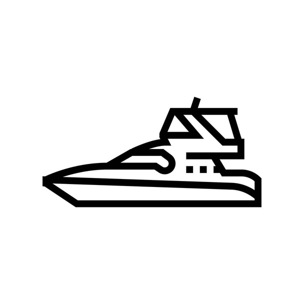 berline pont bateau ligne icône vectoriel illustration - Vecteur, image