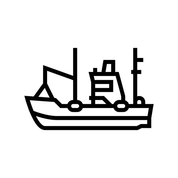 bateau de pêche ligne icône vectoriel illustration
 - Vecteur, image