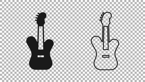 Μαύρο ηλεκτρικό μπάσο κιθάρα εικονίδιο απομονώνονται σε διαφανές φόντο. Διάνυσμα - Διάνυσμα, εικόνα