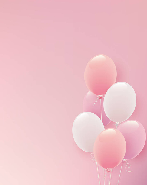 background of pastel color balloon illustration - Vector, Image
