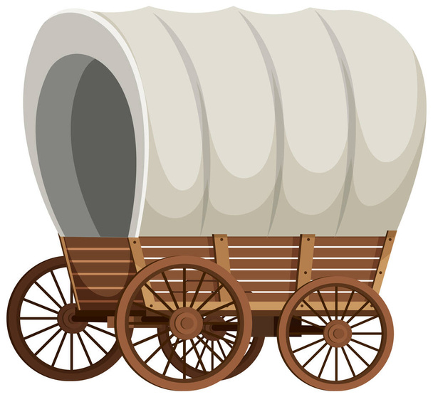 Carro medievale in legno su sfondo bianco illustrazione - Vettoriali, immagini