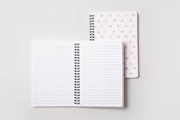Stylish notebooks on white background - Photo, Image