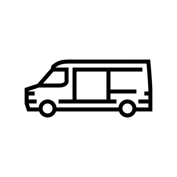 cargo van car line icon vector illustration - Vector, Image