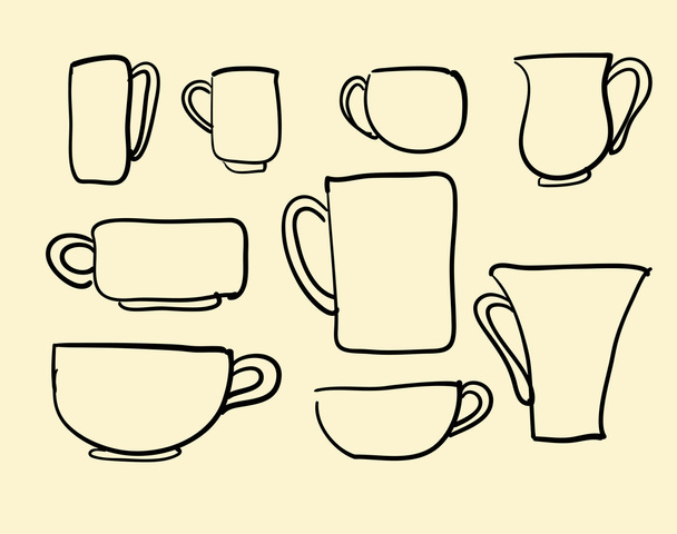 Set icone tazze di caffè tè
 - Vettoriali, immagini