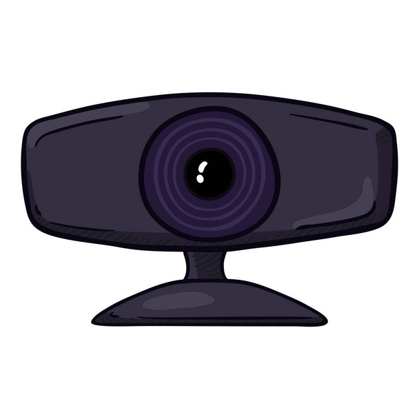 Obrázek vektorové kreslené webové kamery na izolovaném bílém pozadí - Vektor, obrázek
