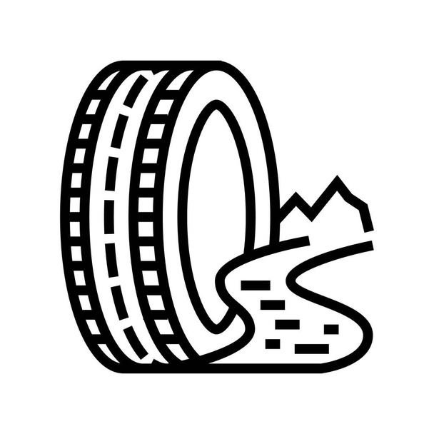 illustration vectorielle d'icône de ligne de pneus de terrain de boue - Vecteur, image