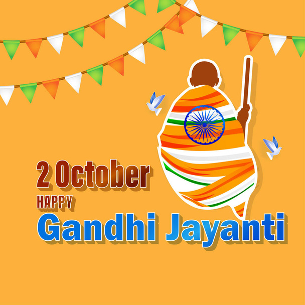 Vektor-Illustration für Gandhi Jayanti geschriebenen Hindi-Text bedeutet 2 Oktober glücklich Gandhi Jayanti - Vektor, Bild