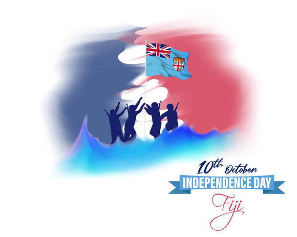 vektor illusztráció a Fidzsi-szigetek függetlenségének napja alkalmából. - Vektor, kép