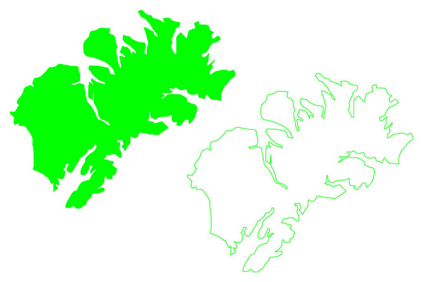 Île de Kodiak (États-Unis d'Amérique, Amérique du Nord, Alaska, États-Unis, États-Unis) illustration vectorielle de la carte, croquis croquis Kodiak carte - Vecteur, image