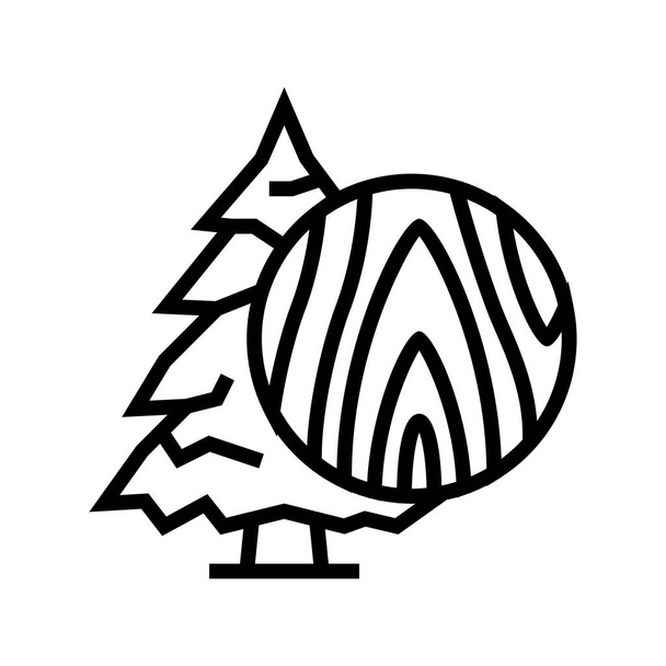 fenyő fa vonal ikon vektor illusztráció - Vektor, kép