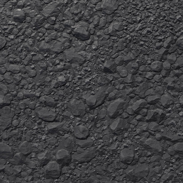 Kolen minerale zwarte kubus steen achtergrond. Een kolenbunker. 3D-weergave. - Foto, afbeelding