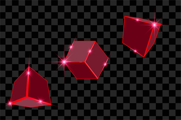 Conjunto abstrato de objeto vermelho de elemento eps vetor para banner, cartão, sinal, modelo - Vetor, Imagem