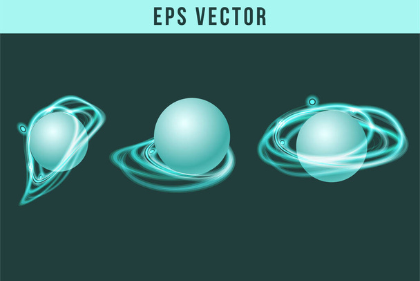 Zöld fényhatás set eps vektor szerkeszthető absztrakt ragyogó hatás - Vektor, kép