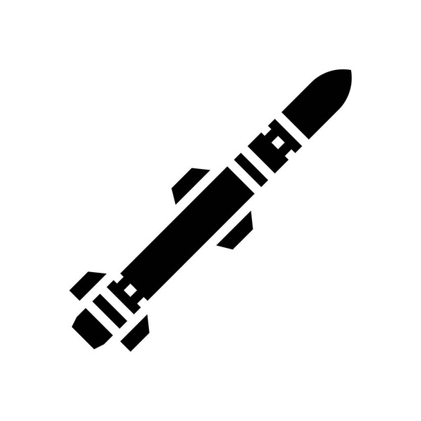 rocket war weapon glyph icon vector illustration - Vektor, obrázek