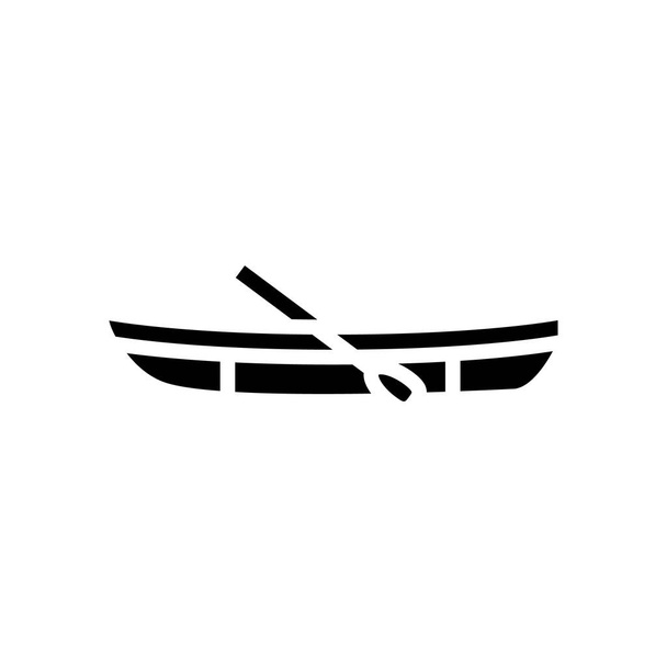 джонгський човен гліф значок Векторні ілюстрації
 - Вектор, зображення