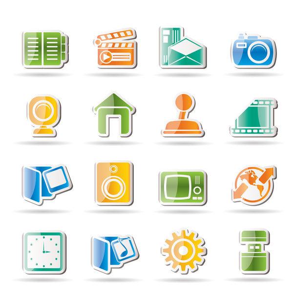 Internet, Computer and mobile phone icons - Vector, Imagen