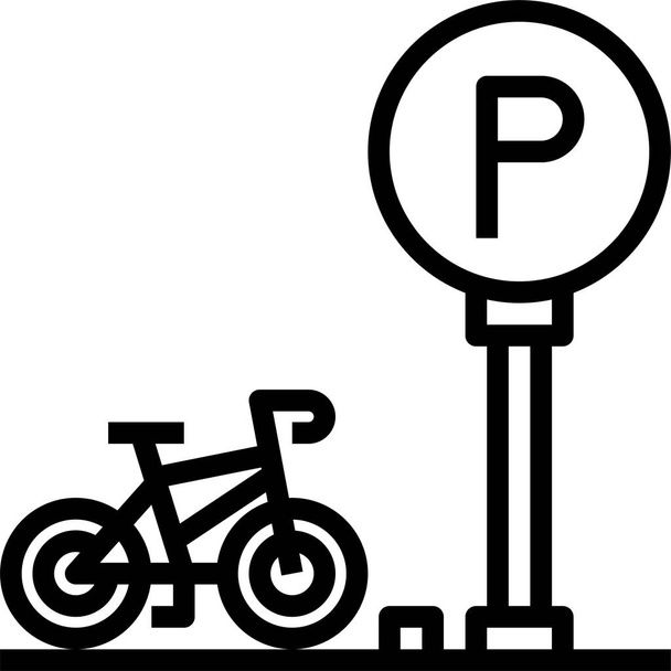 Значок парковки велосипедов, векторная иллюстрация - Вектор,изображение