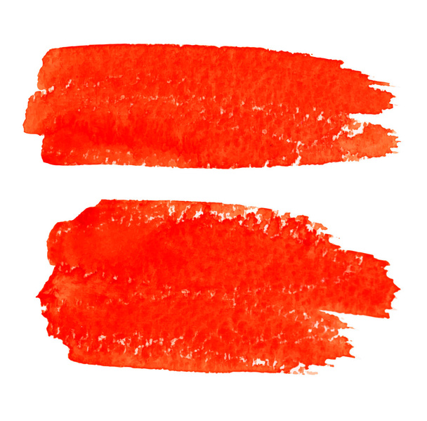 Set of Red Watercolor Brush Strokes, - Вектор,изображение