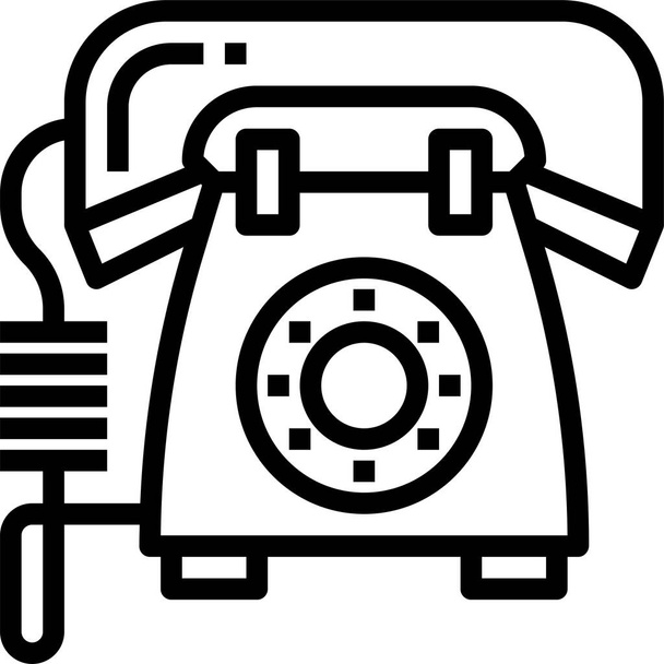 Flat web internet icon. Old vintage retro telephone. - Vector, Image