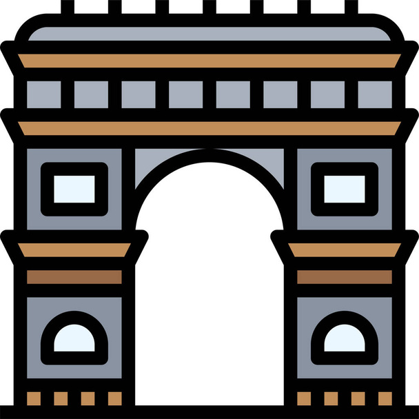 Ícone do Arco do Triunfo, ilustração vetorial - Vetor, Imagem