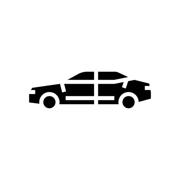 sedan auto glyph pictogram vector illustratie - Vector, afbeelding
