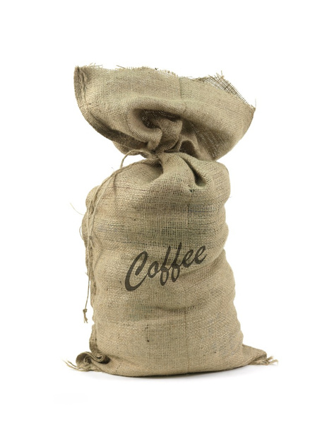 Hessiaan koffie tas - Foto, afbeelding