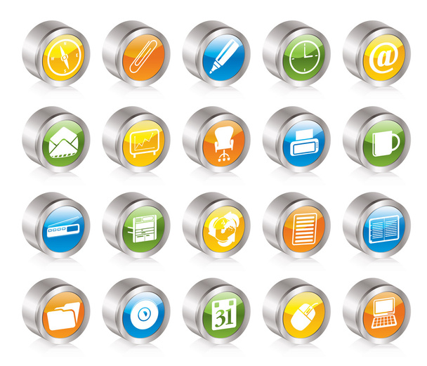 Simple Office tools icons - Vector, Image