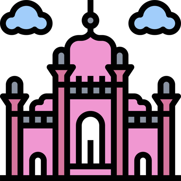 Badshahi mosque icon, vector illustration  - Vector, Image