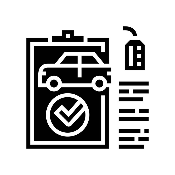 check used car glyph icon vector illustration - Vector, Image