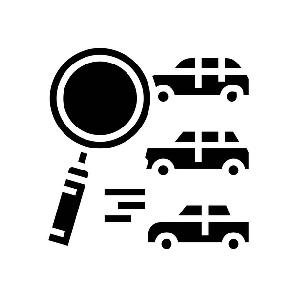 zoekvoertuigen glyph pictogram vector illustratie - Vector, afbeelding