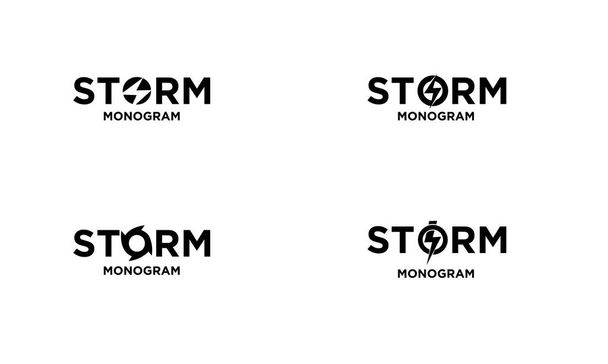 ensemble collection tempête avec lettre initiale vecteur logo icône illustration conception isolé fond blanc - Vecteur, image