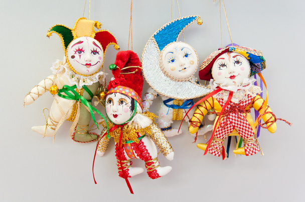 Яскраві різдвяні фігурки клоунів прикраси
 - Фото, зображення