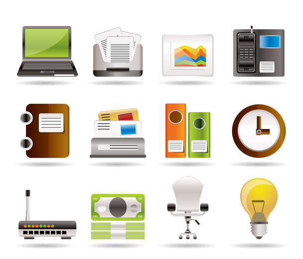 Business and office icons - Vector, afbeelding