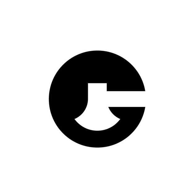 iso kirjain G C kirveellä alkuperäinen musta logo konsepti malli vektori kuva suunnittelu - Vektori, kuva