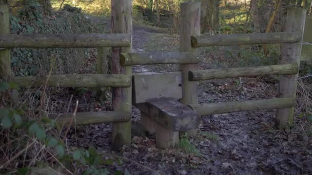 Wooden stile in rural countryside  - Footage, Video