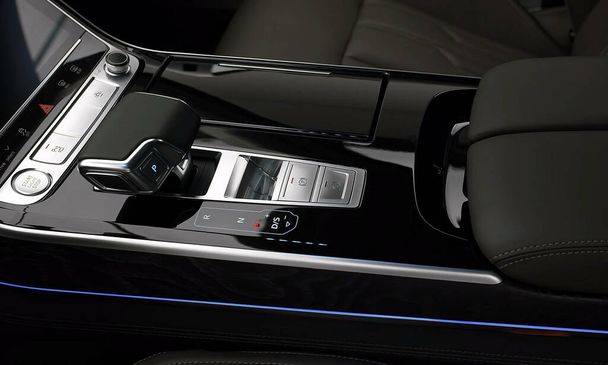 INGOLSTADT, GERMANY - Sep 19, 2021: Audi A8 Long - Luxurious, Comfortable And Modern Car Interior. Ideal Concept For Power, Performance, Automobile And Technology - Фото, зображення