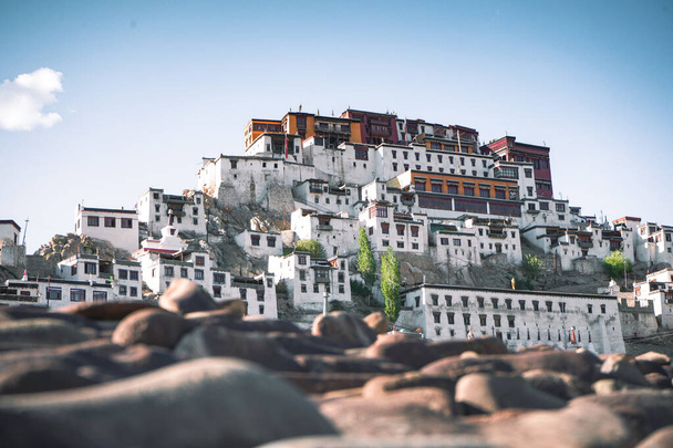 A beautiful view of a Thiksey Monastery in Leh, India - Zdjęcie, obraz