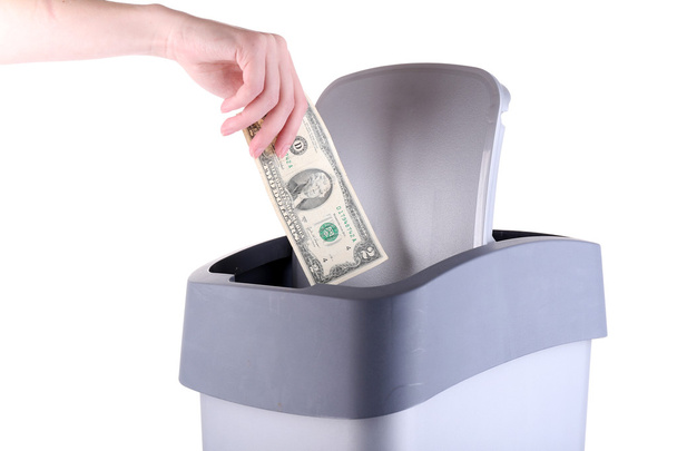 Throwing away your money, isolated on white - Foto, immagini