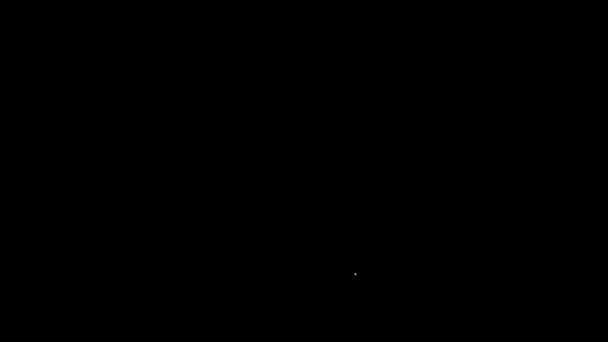 Fehér vonal Láncszem ikon elszigetelt fekete háttér. Egyedülálló kapcsolat. Hyperlink lánc szimbólum. 4K Videó mozgás grafikus animáció - Felvétel, videó