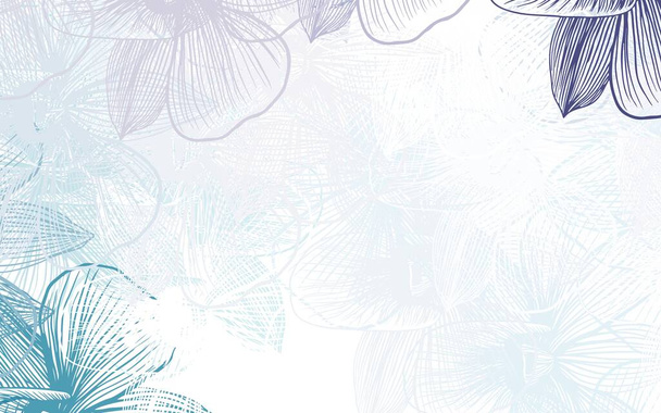 Light Pink, Blue vector abstract backdrop with flowers. Illustration with colorful abstract doodle flowers. New template for your design. - Vektor, kép