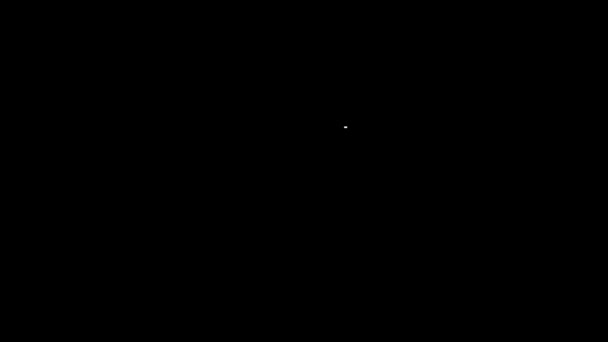 Witte lijn Medische boek pictogram geïsoleerd op zwarte achtergrond. 4K Video motion grafische animatie - Video