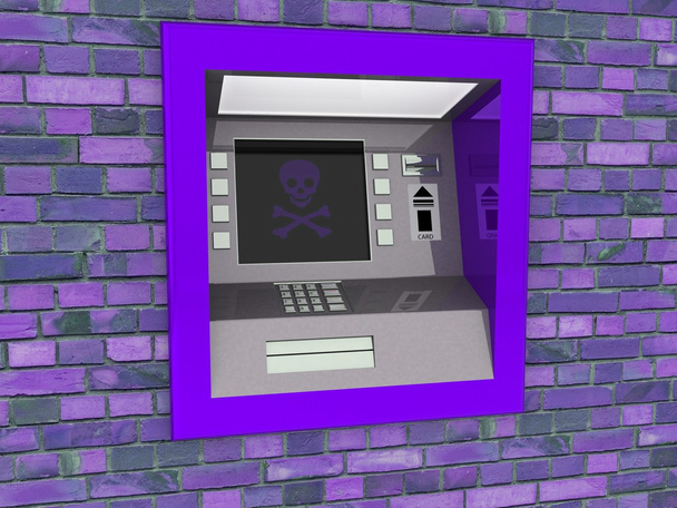 Вид банкомата на изолированном белом фоне
 - Фото, изображение