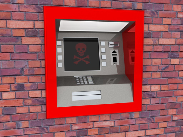 View of ATM in an isolated white background - Photo, Image