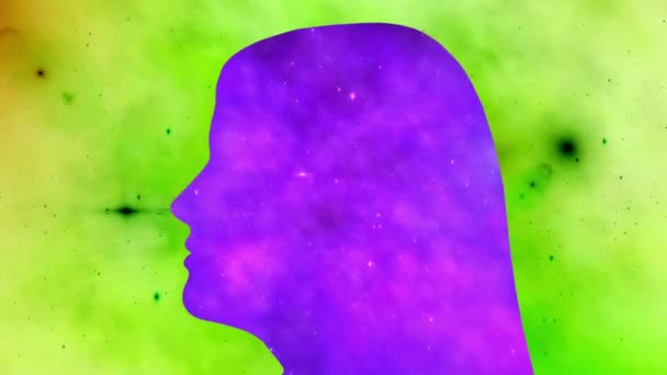 Surreal Colorful Portrait of Woman silhouette - Footage, Video