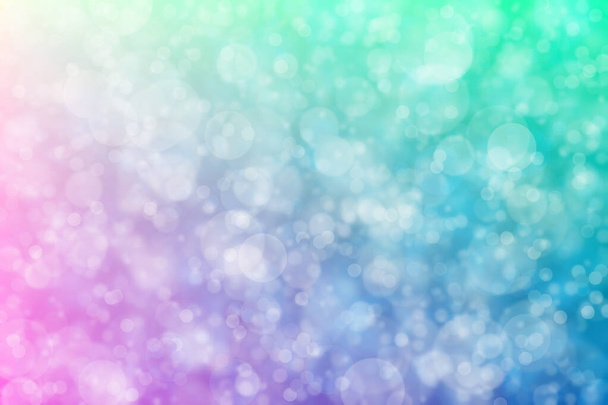 Bright abstract background with circle shaped bokeh and color transitions - Photo, Image