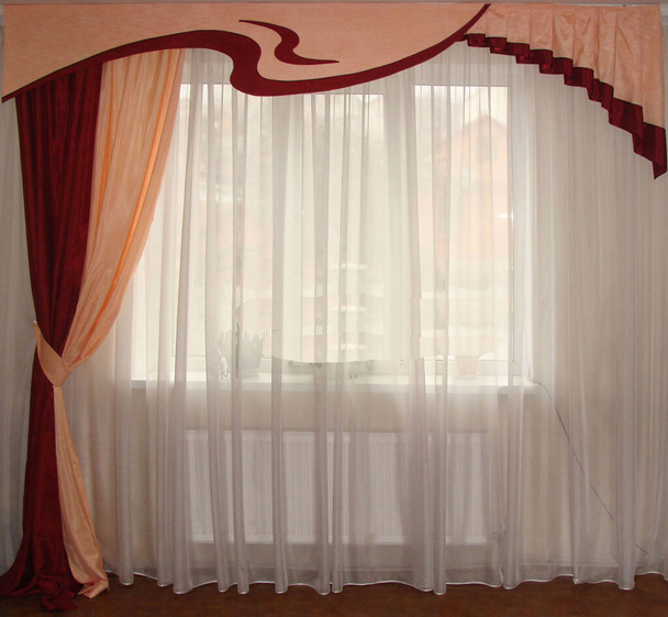         A curtains, lambrequin and tulle                         - Photo, Image