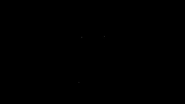Witte lijn Gebruikers groep pictogram geïsoleerd op zwarte achtergrond. Een groep mensen icoon. Zakelijke avatar symbool gebruikers profiel pictogram. 4K Video motion grafische animatie - Video