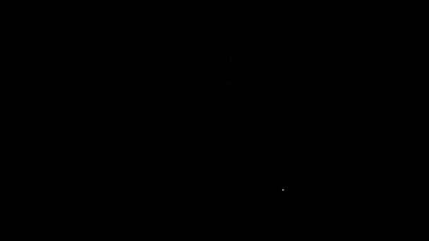 Línea blanca Icono del barco de pesca aislado sobre fondo negro. Animación gráfica de vídeo 4K
 - Metraje, vídeo